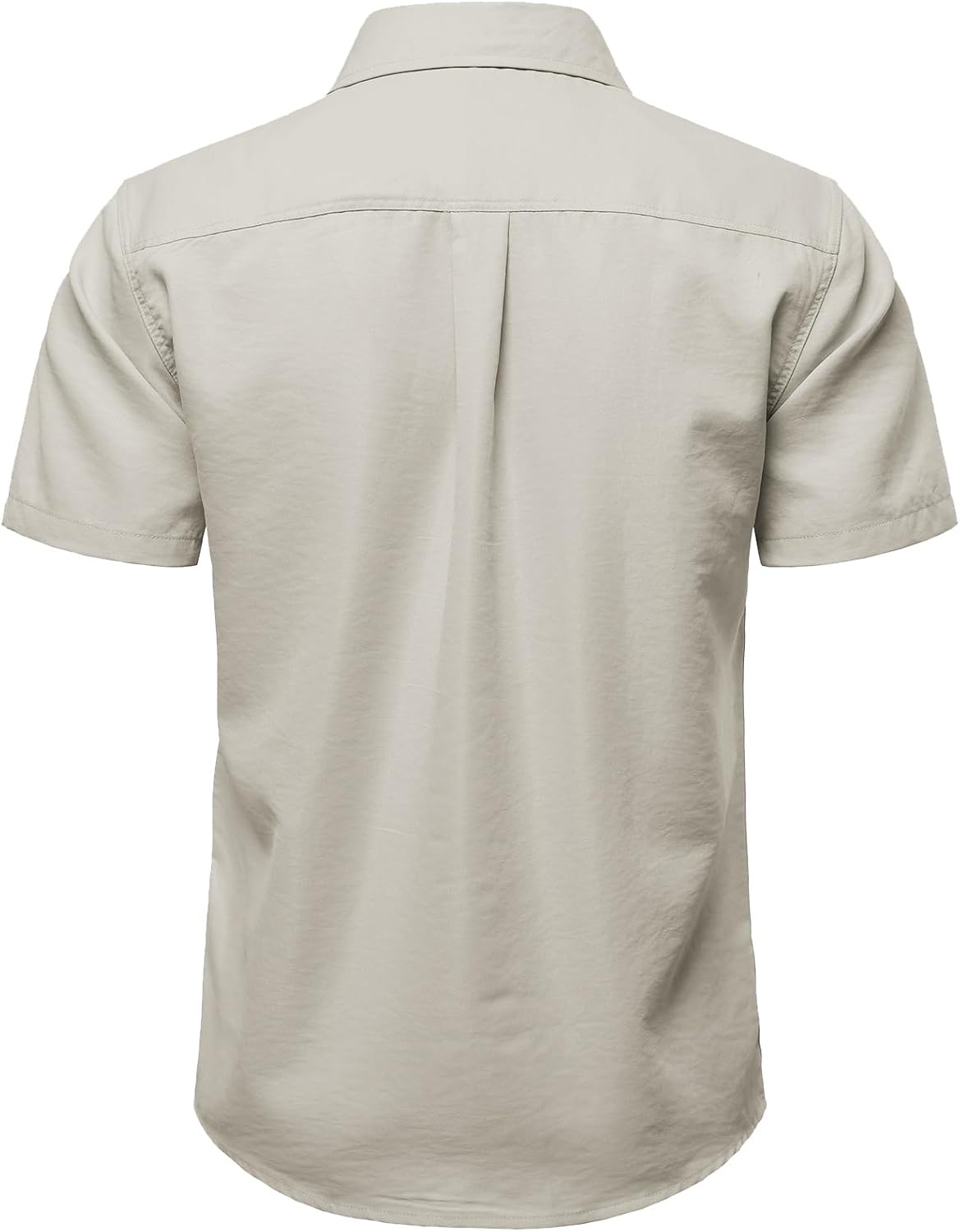 image:imageJEMITOP Mens Casual Stretch Short Sleeve Work ShirtsBeige