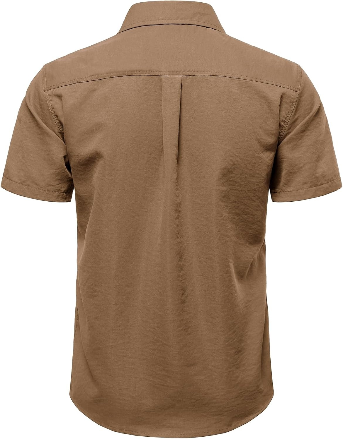 image:imageJEMITOP Mens Casual Stretch Short Sleeve Work ShirtsLight Brown