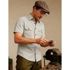 JEMITOP Mens Casual Stretch Short Sleeve Work Shirts(Beige)
