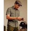 JEMITOP Mens Casual Stretch Short Sleeve Work Shirts(Dark Khaki)