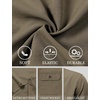 JEMITOP Mens Casual Stretch Short Sleeve Work Shirts(Dark Khaki)