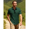 JEMITOP Mens Casual Stretch Short Sleeve Work Shirts(Green)