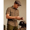 JEMITOP Mens Casual Stretch Short Sleeve Work Shirts(Light Brown)