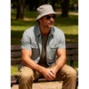 JEMITOP Mens Casual Stretch Short Sleeve Work Shirts(Light Grey)