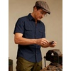 JEMITOP Mens Casual Stretch Short Sleeve Work Shirts(Navy Blue)