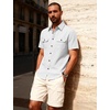 JEMITOP Mens Casual Stretch Short Sleeve Work Shirts(White)