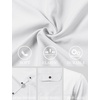JEMITOP Mens Casual Stretch Short Sleeve Work Shirts(White)