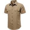 JEMITOP Mens Casual Stretch Short Sleeve Work Shirts(Khaki Yellow)