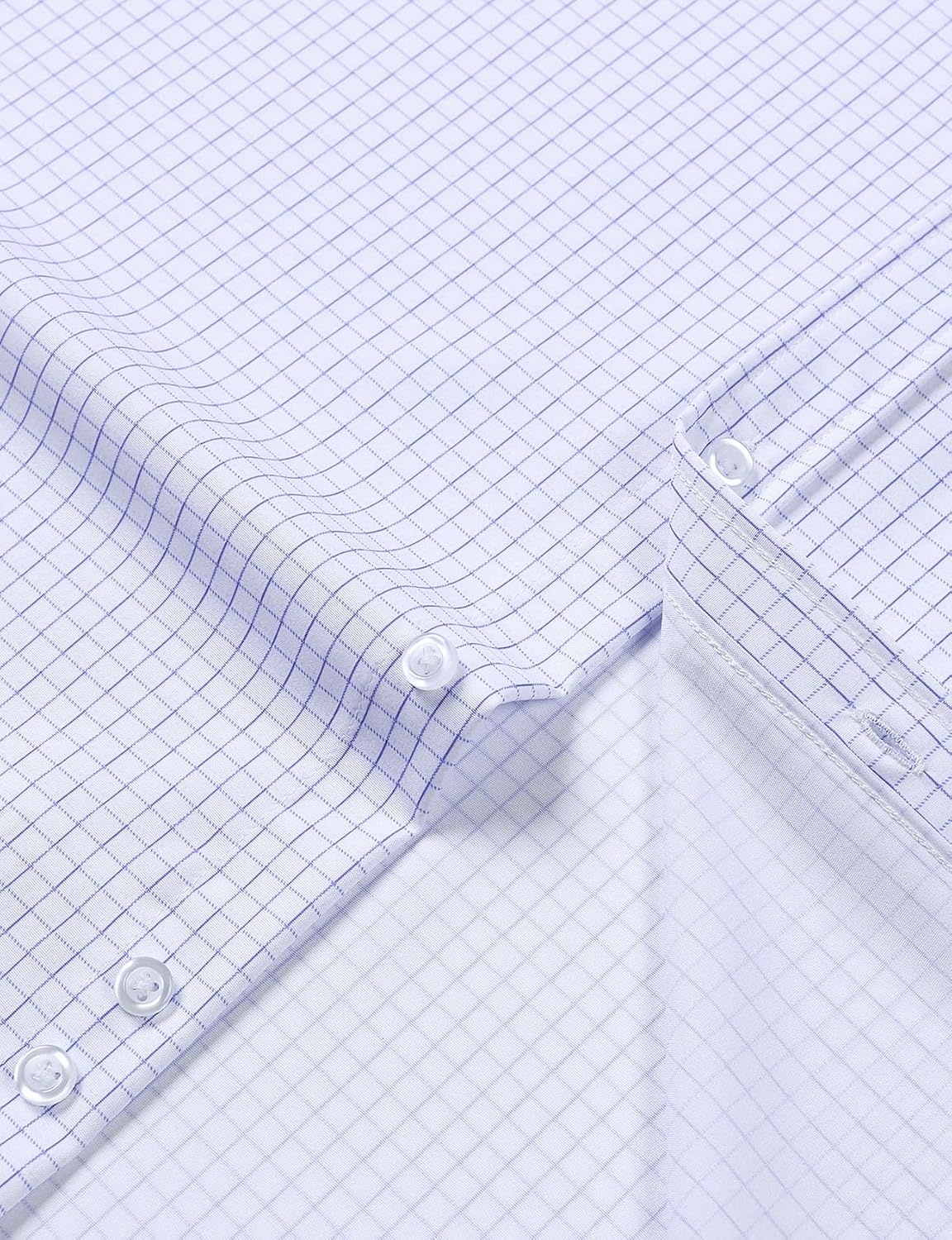 image:imageJEMITOP Men Stretch Business Casual Dress ShirtsWhite Purple Plaid