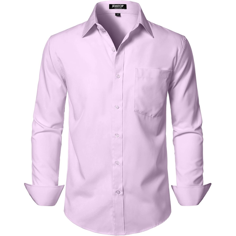 image:imageJEMITOP Men Stretch Business Casual Dress ShirtsLavender Purple