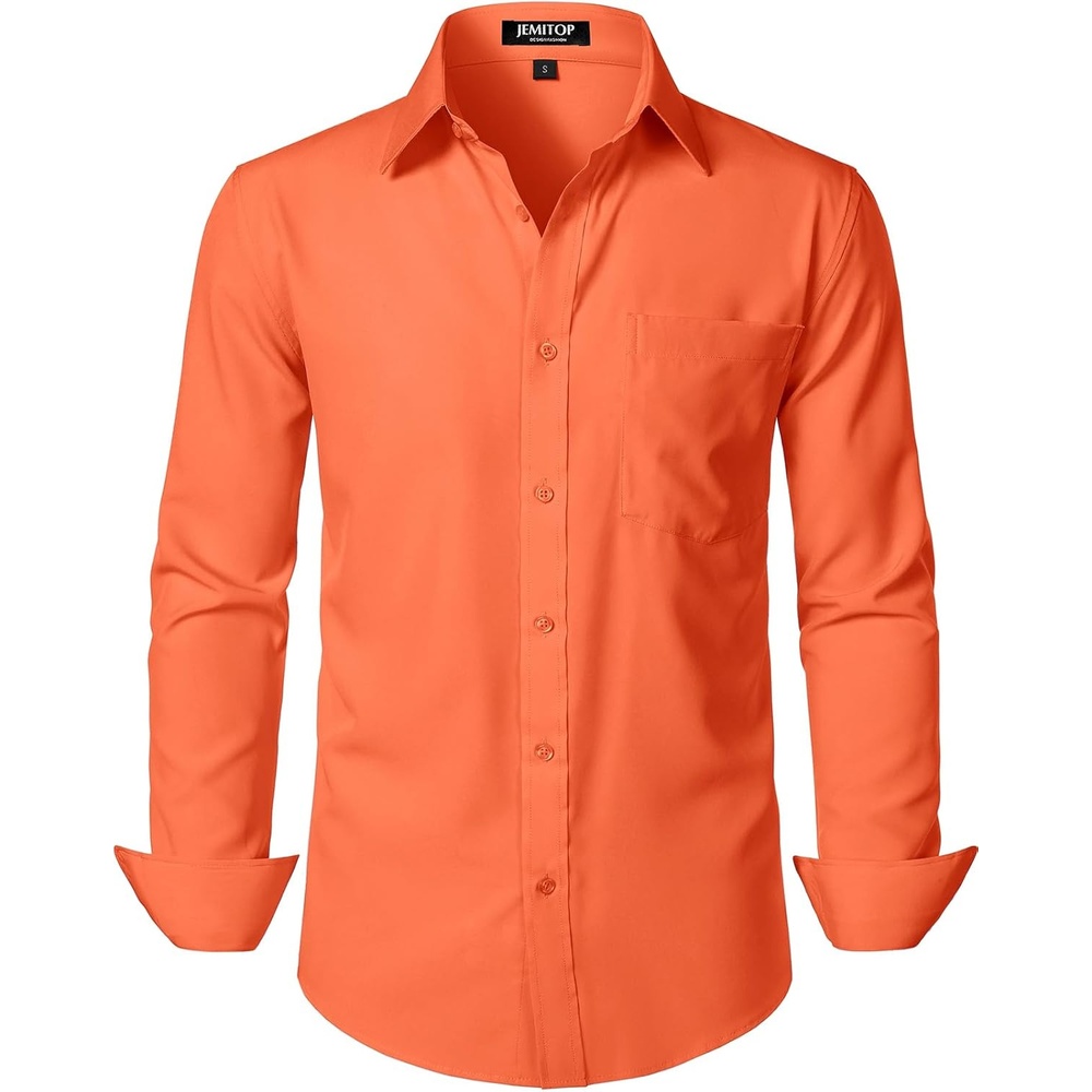 image:imageJEMITOP Men Stretch Business Casual Dress ShirtsOrange