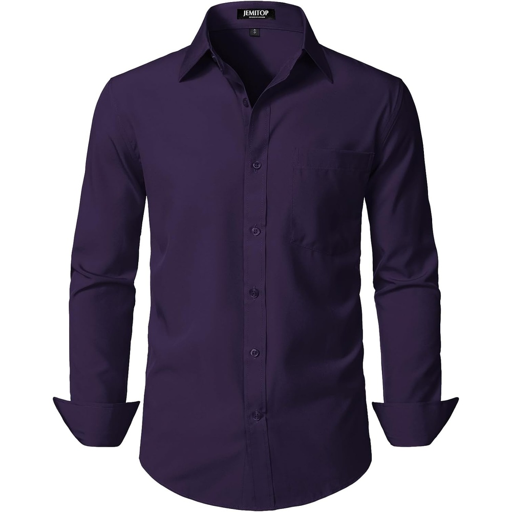 image:imageJEMITOP Men Stretch Business Casual Dress ShirtsPurple