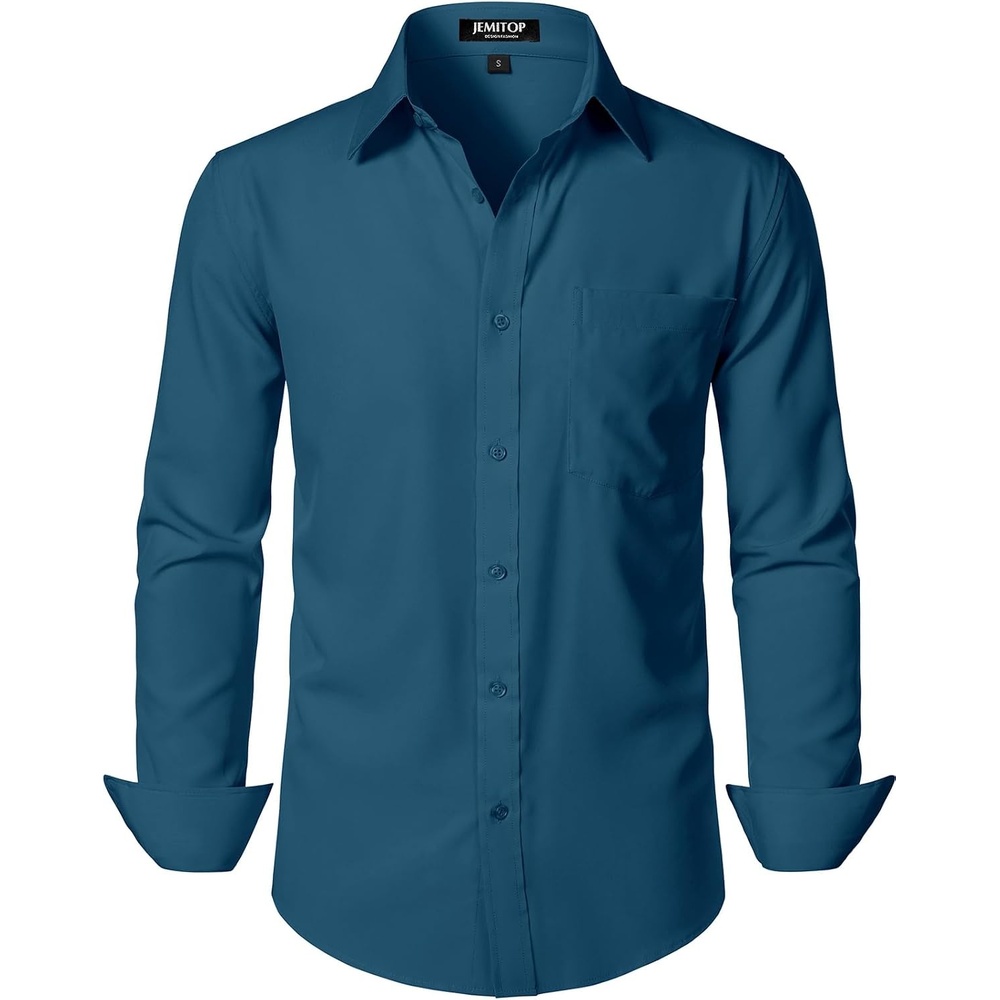 image:imageJEMITOP Men Stretch Business Casual Dress ShirtsTeal