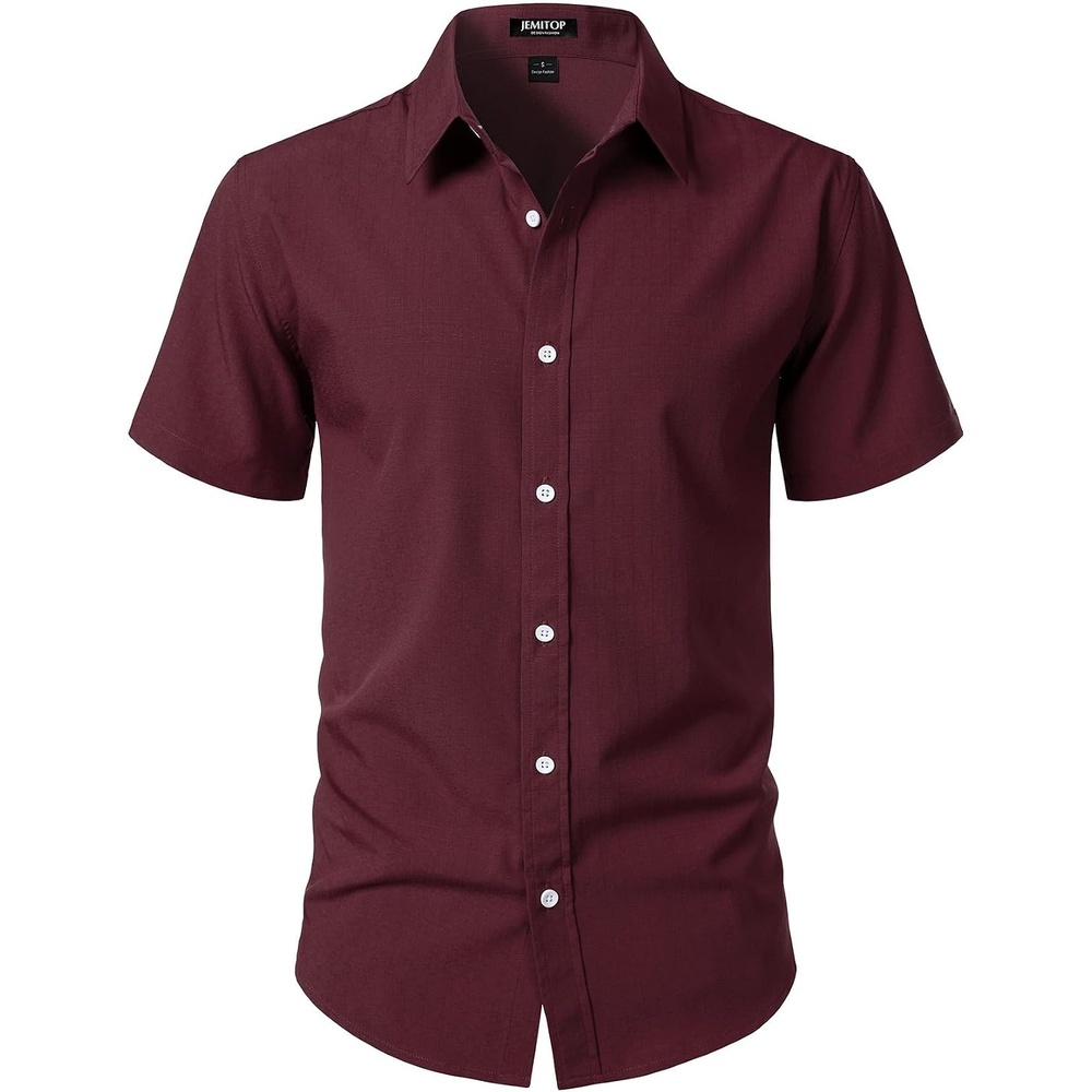 image:imageJEMITOP Mens Casual Stretch WrinkleFree Textured Shirts