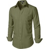 JEMITOP Men Stretch Business Casual Dress Shirts(Army Green)
