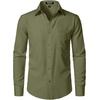 JEMITOP Men Stretch Business Casual Dress Shirts(Army Green)
