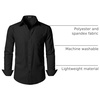 JEMITOP Men Stretch Business Casual Dress Shirts(Black)