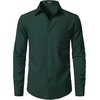 JEMITOP Men Stretch Business Casual Dress Shirts(Dark Green)