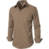 JEMITOP Men Stretch Business Casual Dress Shirts(Dark Khaki)