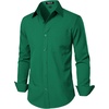 JEMITOP Men Stretch Business Casual Dress Shirts(Green)