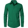JEMITOP Men Stretch Business Casual Dress Shirts(Green)