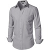JEMITOP Men Stretch Business Casual Dress Shirts(Grey)
