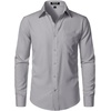 JEMITOP Men Stretch Business Casual Dress Shirts(Grey)