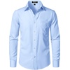 JEMITOP Men Stretch Business Casual Dress Shirts(Light Blue)