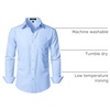 JEMITOP Men Stretch Business Casual Dress Shirts(Light Blue)