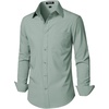 JEMITOP Men Stretch Business Casual Dress Shirts(Light Green)