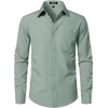 JEMITOP Men Stretch Business Casual Dress Shirts(Light Green)