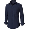 JEMITOP Men Stretch Business Casual Dress Shirts(Navy Blue)