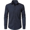 JEMITOP Men Stretch Business Casual Dress Shirts(Navy White Polka Dots)
