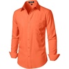 JEMITOP Men Stretch Business Casual Dress Shirts(Orange)