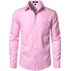 JEMITOP Men Stretch Business Casual Dress Shirts(Pink)