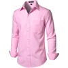 JEMITOP Men Stretch Business Casual Dress Shirts(Pink)