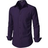 JEMITOP Men Stretch Business Casual Dress Shirts(Purple)