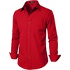 JEMITOP Men Stretch Business Casual Dress Shirts(Red)