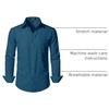 JEMITOP Men Stretch Business Casual Dress Shirts(Teal)