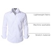 JEMITOP Men Stretch Business Casual Dress Shirts(White)