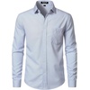JEMITOP Men Stretch Business Casual Dress Shirts(White Blue Polka Dots)
