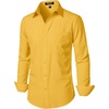 JEMITOP Men Stretch Business Casual Dress Shirts(Yellow)