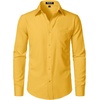 JEMITOP Men Stretch Business Casual Dress Shirts(Yellow)