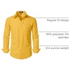 JEMITOP Men Stretch Business Casual Dress Shirts(Yellow)