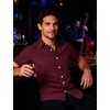 JEMITOP Mens Casual Stretch Wrinkle-Free Textured Shirts