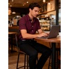 JEMITOP Mens Casual Stretch Wrinkle-Free Textured Shirts