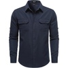 JEMITOP Mens Casual Vintage Stretch Long Sleeve Work Shirt(Navy Blue)