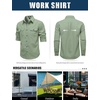 JEMITOP Mens Casual Vintage Stretch Long Sleeve Work Shirt(Sage Green)