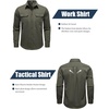 JEMITOP Mens Vintage Stretch Work Cargo Shirts(Army Green)