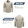 JEMITOP Mens Vintage Stretch Work Cargo Shirts(Beige)